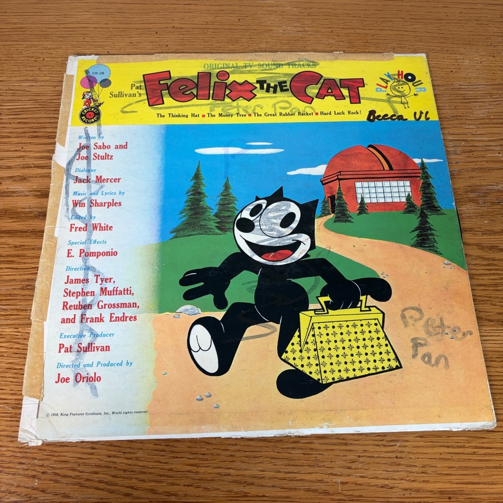 Felix the Cat Original TV Sound Tracks Vinyl Record CR-28 Cricket Play Hour 1959